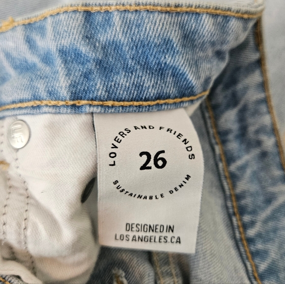 Lovers and Friends Reece High Rise Rigid Slim Straight Leg Cropped Jeans Size 26 - Picture 5 of 6